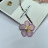 Bordado requintado organza cinco pétalas flor roupas chapéu cocar acessórios DIY apliques de flor de pêssego