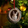 Decoraciones Navideñas de Búho y Mapache Transfronterizas Colgantes para Árbol de Navidad Colgantes Pequeños Planos Impresos en Acrílico