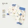 Conjunto de Roupa Íntima para Casa Bebê Roupas de Outono para Bebê Calças de Outono Calças de Algodão Puro com Cintura Alta para Meninos e Meninas Pijamas