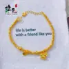 Pulseira Dourado Areia Estilo Livro Vermelho Pequeno Dourado Antigo Quebrado para Mulheres, Novo Estilo, Dourado Quebrado Brilhante, Pulseira Novo Estilo Chinês