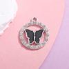 Acessórios de Borboleta Pingente Estilo Europeu e Americano Diamante com Gotejamento de Óleo Liga de Zinco Acessórios de Joia Pulseira DIY Roupas Colar Chaveiro