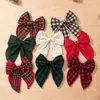 Venta Caliente Transfronteriza Pinza para el Cabello con Lazo a Cuadros Navideños Decoración Festiva Fiesta Accesorios para el Cabello a Cuadros Escoceses Europeos y Americanos