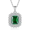 Transmisión en Vivo de Tiktok Dropshipping Collar de Plata S925 Floral Esmeralda Accesorios para Mujer Regalo Cadena para Clavícula Conmemorativa Colgante