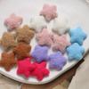 Parche de botón de estrella de cinco puntas de tela de felpa dulce y lindo de otoño e invierno, accesorios para el cabello DIY, pinza para el cabello, accesorios para la carcasa del teléfono móvil