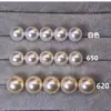 Vidrio de Cristal Blanco Australiano Perla Perforada a la Mitad Accesorios DIY Pendientes para Caras Redondas Anillos Pulseras Pendientes Joyería de Otoño e Invierno