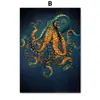 Pintura en Lienzo Nórdico Serpiente Pulpo Medusa Calamar Arte de Pared para Sala de Estar Imágenes Decoración del Hogar Núcleo de Pintura