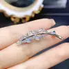 Venta al por mayor de fábrica Popular Broche de Ópalo Blanco Natural Plata S925 Incrustado Piedra Principal 3*4 Fábrica de Joyería Venta Directa