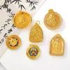 Esperando accesorios DIY de oro francés antiguo de Vietnam Zakilam Huang Caishen diamante Guanyin colgante redondo de boutique