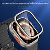 Película de Vidro Temperado para Apple Watch Ultra com Carcaça Protetora para Apple Watch com Estrutura de Liga de Alumínio Película Integrada Anti-queda