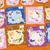Notas Adhesivas Versión Coreana Dibujos Animados Papel de Nota Adhesiva Bloc de Notas Adhesivo Espeso Creativo Notas Adhesivas Reutilizables para Estudiantes Animalitos Lindos Gatos