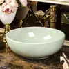 Lavabo de cerámica para encimera, de una sola cubeta, estilo vintage, lavabo artístico redondo para baño, lavabo artístico antiguo para uso doméstico