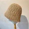 Chapéu de Balde Fumeng Coreano Dongdaemun Moda Vazado, Chapéu de Pescador Dobrável Trançado, Versátil e Afina o Rosto
