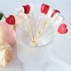Pinchos de Fruta Desechables con Forma de Corazón, Flor de Ciruelo y Estrella de Cinco Puntas 100 Piezas/Paquete Fabricante Tenedores de Fruta Creativos Palillos de Bambú Amazon