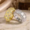 Anillo Italiano Cepillado de Diamantes Completos para Mujer, Popular en Live-Stream, Lujo Ligero y Sensación de Alta Gama, Anillo de Plata de Ley 925, Popular en Xiaohongshu