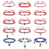 Pulsera Roja Ajustable de Origen Transfronterizo Ojo Azul Mano de Fátima Mano Hamza Pulsera de Amistad Turca