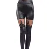 Leggings de Verano Europeos y Americanos con Puntadas Caladas de Encaje para Mujer con Aspecto Delgado