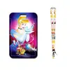 Set de Tarjetas de Autobús y Metro de Dibujos Animados Funda Protectora Estudiante Lindo Lanyard Largo dsn Princesa Sirena Alicia