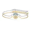 Pulseira Popular de Zircônia Sol e Lua Mais Vendida Moda Casal Uma Mulher e Um Homem Joias Sol e Lua Tendência Joias de Mão Atacado