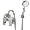 Juego de ducha de acero inoxidable 304, grifo de pared para agua fría y caliente, cabezal de ducha de mano, juego de baño