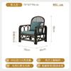 Silla de Ratán Real Indonesio Estilo Francés para Hogar Balcón Reposabrazos Respaldo Silla Hotel Casa de Huéspedes Silla Sofá Mesa de Centro Juego de Tres Piezas