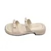 Zapatillas Suaves Brisa Nocturna para Mujer 2026 Verano Nuevos Sandalias Plateadas Estilo Francés para Playa con Tacón Grueso y Lazo