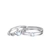 Anel de Casal Amantes do Luar Masculino e Feminino Um Par de Anéis de Casal Coroa de Pedra da Lua Personalizados da Moda Anel de Abertura
