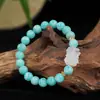 Pulsera de Piedra Tianhe Natural de Círculo Único con Cristal Azul Pulsera de Piedra Amazonita Regalo de Verano Versátil Fábrica