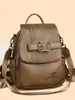 Bolsa de Mamá para Mujer Versátil Marca Cuero Suave Genuino Mochila de Viaje Retro para Mujer 2025 Nueva Gran Capacidad