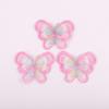 Acessórios decorativos de grampo de cabelo de celebridade online exclusivos transfronteiriços 5cm cor mágica camada única organza bordada adesivos de tecido de borboleta