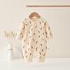 Macacão de Bebê Algodão Puro Classe A Primavera e Outono Veludo Shushed Roupas Base Roupas para Recém-Nascidos Manga Longa Roupas de Borboleta Pijama Harper