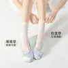 Calcetines Finos de Malla de Verano, Calcetines de Algodón Puro Transpirables para Mujer, Estilo Ballet, Adecuados para Zapatos Birkenstock, Calcetines de Media Pantorrilla, Ajuste Holgado que No Aprieta las Piernas