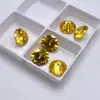 Gema Sintética Redonda de 3.0 Mm a 16 Mm Zircón Amarillo Dorado Incrustación para Joyería Redonda Circonita Cúbica 5A