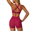 Roupa Esportiva Feminina Lulu Cruzada Mesmo Estilo Nude à Prova de Choque para Treinamento Fitness ao Ar Livre Pilates Yoga