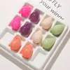 Parche de accesorio de resina con patrón de mármol perforado multicolor en forma de gota de agua para pendientes DIY, accesorios para orejas y llaveros