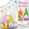 Muñeco de conejo de Pascua nuevo transfronterizo sosteniendo huevo de rábano de colores lindo muñeco de conejo decoración decoración del hogar