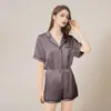 Conjunto de Pijama de Seda de Manga Curta Novo Estilo de Verão para Mulheres 100% Seda de Amora Alta Qualidade Luxo Leve Roupa de Casa Conjunto de Pijama