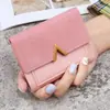 Ins Billetera de Monedas para Estudiantes Nuevos Mujeres Corta Estilo Coreano Moda Tres Plegados Hebilla Cartera Pequeña Bolsa de Monedas Bolsa para Tarjetas