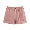Z Estilo Europeo y Americano Transfronterizo 2026 Nueva Moda Elegante para Mujer Casual Sencillo Dobladillo Enrollado Pantalones Cortos Casuales 9929024