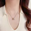 Collar de Doble Anillo con Diamantes Incrustados de Color Contrastante, Moda Coreana Simple y Elegante, Cadena para Clavícula Personalizada de Lujo Ligero, Diseño Único