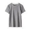 Camiseta de Mujer Yuyue Copo de Nieve Falso Dos Piezas, Tejido de Lyocell, Corte Recto (H-Fit), Discreta y Sutil, Cuello Redondo, Manga Corta Sencilla para Mujer