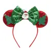 Diadema Navideña de Orejas de Ratón Mickey Mouse para Parque de Atracciones Fiesta Disfraz Accesorios para la Cabeza Navideños Diadema con Lazo