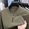 Camisa Polo de Estilo Nuevo para Primavera y Otoño 2026, Informal, Cuello Alto, Camisa Básica para Hombre de Mediana Edad, Sudadera de Manga Larga para Hombre