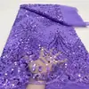 Tejido de Malla Bordado con Lentejuelas Geométricas Florales Europeas Multicolores Tejido Bordado con Lentejuelas Ropa para Escenario y Vestidos de Noche