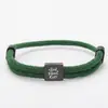 Pulsera de Cuerda Milanés Multicolor Lista para Usar Transfronteriza Día de la Madre Acero Inoxidable Negro Grabado Pulsera de Cuerda Trenzada Ajustable