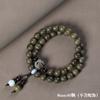 Pulseira de contas de sândalo verde Bodhi Lótus anel duplo pulseira sândalo feminino estilo étnico artístico joia de casal presente