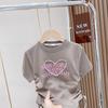 Jaqueta de manga curta para meninas verão moda coreana camiseta curta pérola 2024 nova personalidade Coringa estilo estrangeiro cordão.