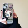 Funda de Teléfono Dibujo de Cachorro Musical para iPhone 17 Pro Max, Superficie de Espejo Electrochapado para iPhone 16/13/14/15