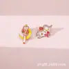 Periférico de Animación Corazón Arco y Flecha Chica Hermosa Varita Mágica Insignia Dibujos Animados Metal Bolsas Accesorios para Ropa Personalización