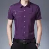 Camisa de Manga Corta a Cuadros Casual para Hombre Nueva de Verano Camisa Casual para Hombre de Mediana Edad Cárdigan Delgado Ropa para Hombre