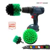 Kit de 3 Peças de Escova para Furadeira Elétrica Escova para Lavagem de Carros Escova para Cubo de Roda Escova de Disco Escova para Frestas Escova de Limpeza Elétrica Ferramenta de Limpeza Multifuncional